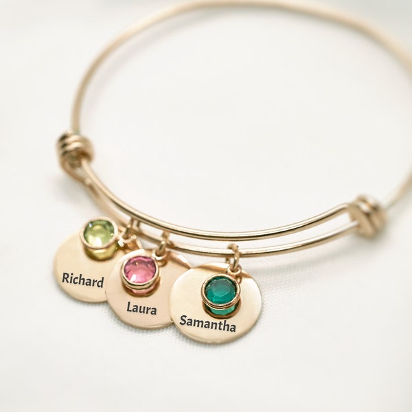 Personalized Birthstone Bracelet - Custom Name Bracelet - Mama Bracelet - Gifts For Her -  Grandma Gift -Sympathy Gift -Bracelet with Charms