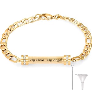 Personalized Cremation Jewelry for Human Ashes, Ashes Bracelet, Urn Bracelet for Ashes, Cremation Bracelet Dad Mom