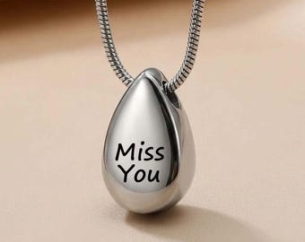 Mini Teardrop Urn Necklace Cremation Jewelry Custom Ashes Necklace for Women • Everyday Cremation Necklace • Pet Urn Necklace Ashes Keepsake