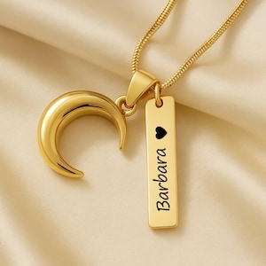 Crescent Moon Urn Necklace Cremation Jewelry for Ashes, Ashes Holder for Men Women, Urn Necklace for Ashes, Cremation Necklace Dad Mom