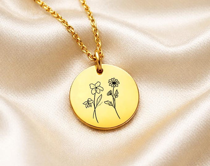 Multiple Birth Flower Necklace, Matching BFF and Best Friend Necklaces, Friendship Jewelry Gift for Friends, Birthday or Summer Gift for Her