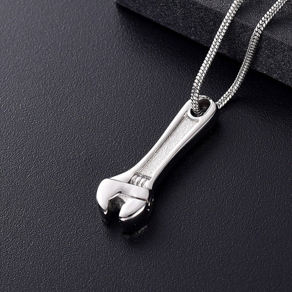 Personalized Wrench Handy Man Memorial Urn Pendant for Ashes Dad