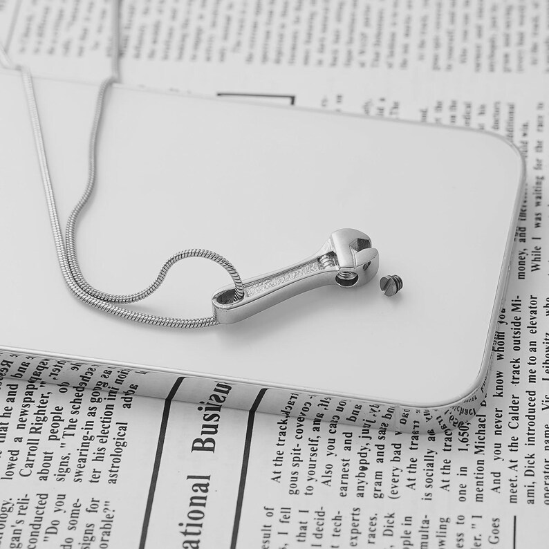 Cremation Jewelry Urn Necklace Ashes Necklace Cremation Jewelry For Men Personalized Wrench Ashes Keepsake - Includes Funnel Kit And Bag image 6