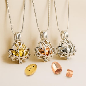 Cremation Jewelry Lotus Urn Necklace Pet Ashes Jewelry Pet Ashes Keepsake Necklace Urns for Human Ashes or Pet Urns - Large Capacity Urn image 7