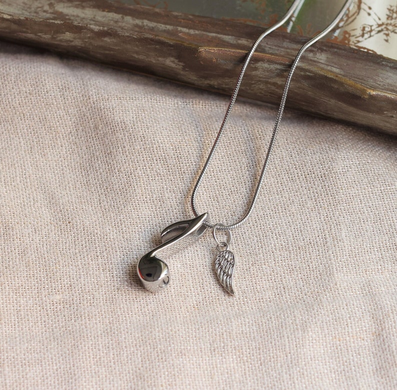 Personalized Music Note Cremation Jewelry Urn Necklace Etsy