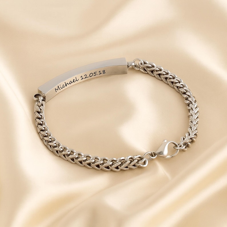 Joyería personalizada para cenizas humanas, pulsera para cenizas para hombres, pulsera para urna de cenizas, pulsera de cremación para papá y mamá. Plata