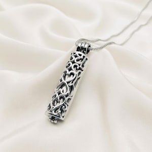 Cremation Jewelry Urn Necklace for Ashes Necklace - Dog Urn, Cat Urn, Urns For Human Ashes Personalized Necklaces for Ashes For Women or Men Silver