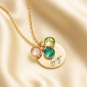 Personalized Mimi or Grandma Necklace with Custom Name - Grandkids Birthstone Jewelry Birthday Christmas Gifts for Yaya, Nanny, Nonna, Gigi image 2
