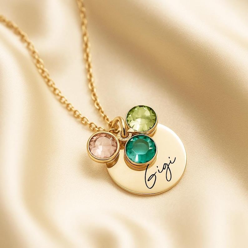 Personalized Mimi or Grandma Necklace with Custom Name - Grandkids Birthstone Jewelry Birthday Christmas Gifts for Yaya, Nanny, Nonna, Gigi image 2