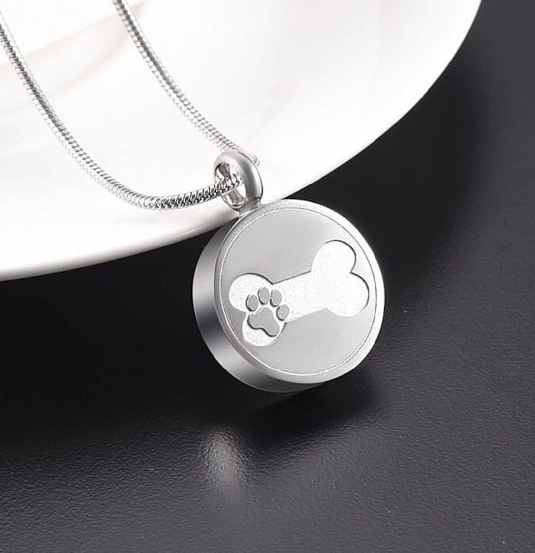 Personalized Pet Ashes Necklace Custom Dog Pet Urn Necklace Pet Memorial Jewelry Cremation