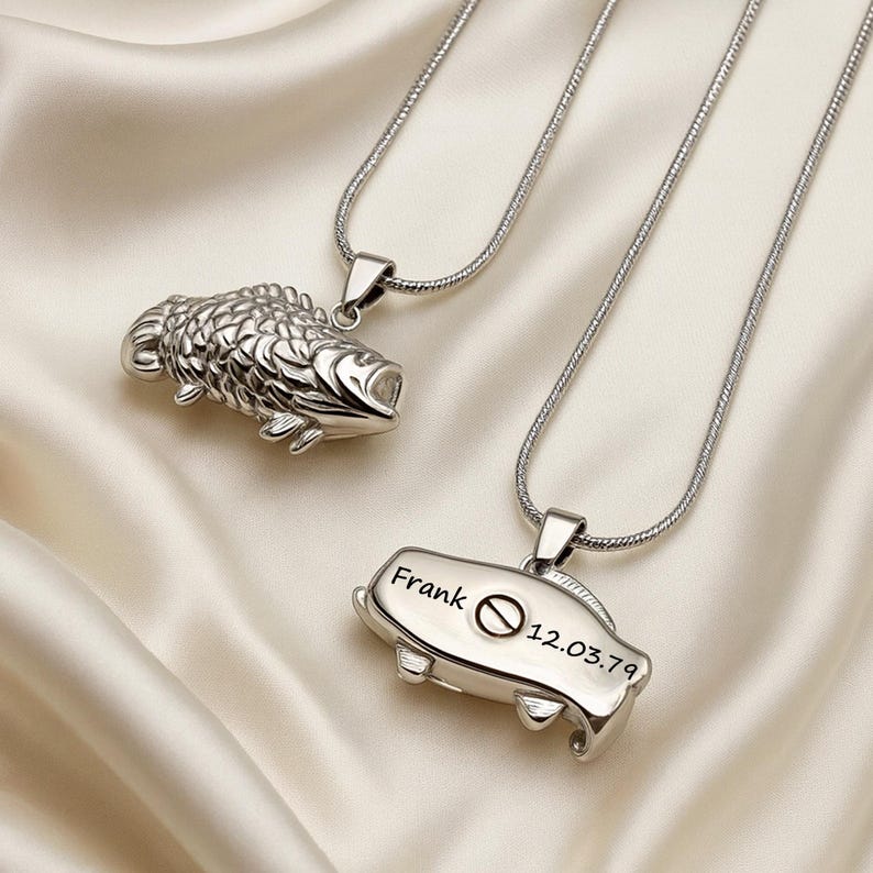 Firsh Urn Necklace For Human Ashes Urns Cremation Jewelry Fish Ashes Necklace Personalized Ashes Jewelry Includes Funnel Kit And Bag image 1