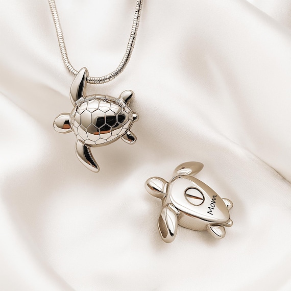 Turtle Urn Necklace Cremation Jewelry for Human Ashes or Pet Ashes Necklace Pet Urn Necklace for Ashes, Small Urns for Human Ashes Keepsake