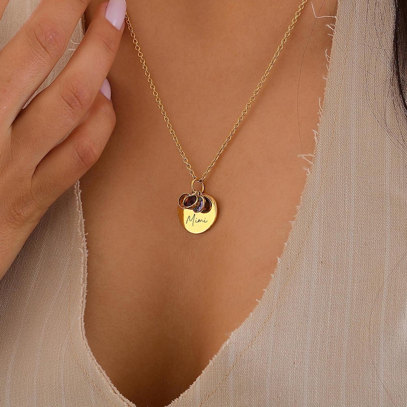 Personalized Mimi or Grandma Necklace with Custom Name - Grandkids Birthstone Jewelry Birthday Christmas Gifts for Yaya, Nanny, Nonna, Gigi image 8