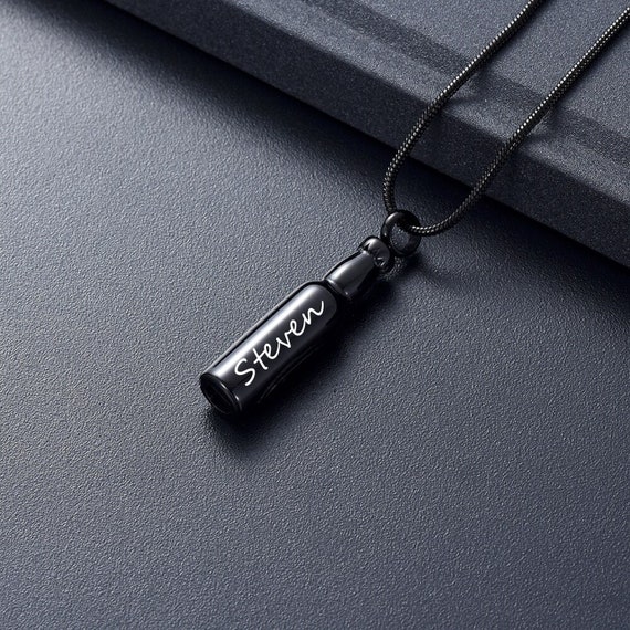 Personalized Beer Urn Necklace for Human Ashes Dad Memorial Etsy