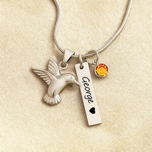Urn ketting kolibrie crematie sieraden voor vrouwen rouw sieraden as ketting voor hond urn kat urn huisdier urn aangepaste urnen voor menselijke as Without Flower