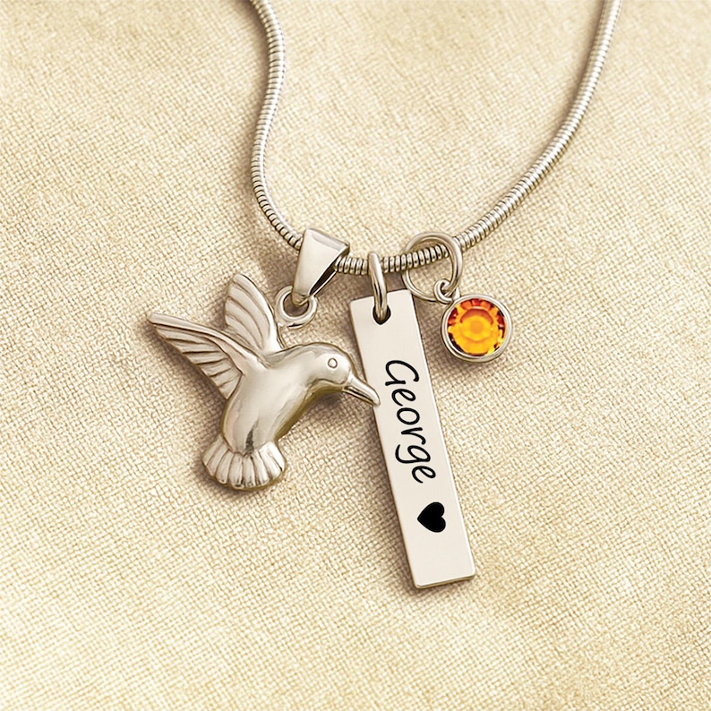 Urn ketting kolibrie crematie sieraden voor vrouwen rouw sieraden as ketting voor hond urn kat urn huisdier urn aangepaste urnen voor menselijke as Without Flower