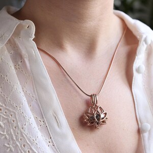 Cremation Jewelry Lotus Urn Necklace Pet Ashes Jewelry Pet Ashes Keepsake Necklace Urns for Human Ashes or Pet Urns - Large Capacity Urn image 4
