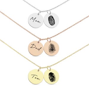 Fingerprint Necklace – Fingerprint Jewelry – Memorial Necklace, Custom Engraved Jewelry, Custom Necklace, Remembrance or Sentimental Gift