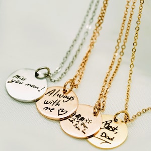 Handwriting Necklace – Handwriting Jewelry, Christmas Gift for Her – Fingerprint Necklace or Jewelry, Signature Pendant, Birthday Gift