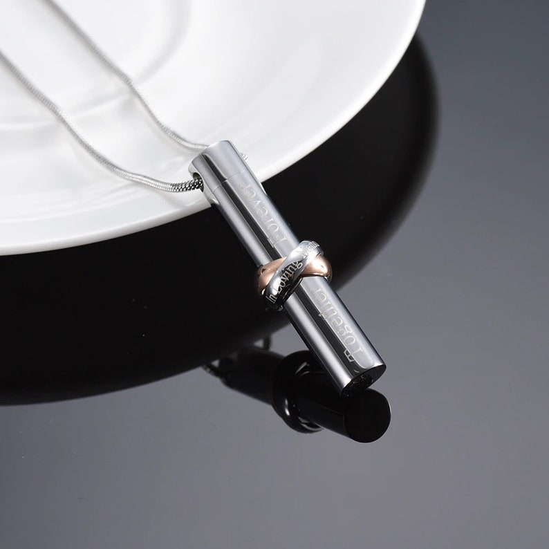 Cremation Necklace for Women Tube Cremation Jewelry for Ashes Ashes Necklace Dad Mom Baby Son Brother Grandpa A101 Urn Necklace for Ashes