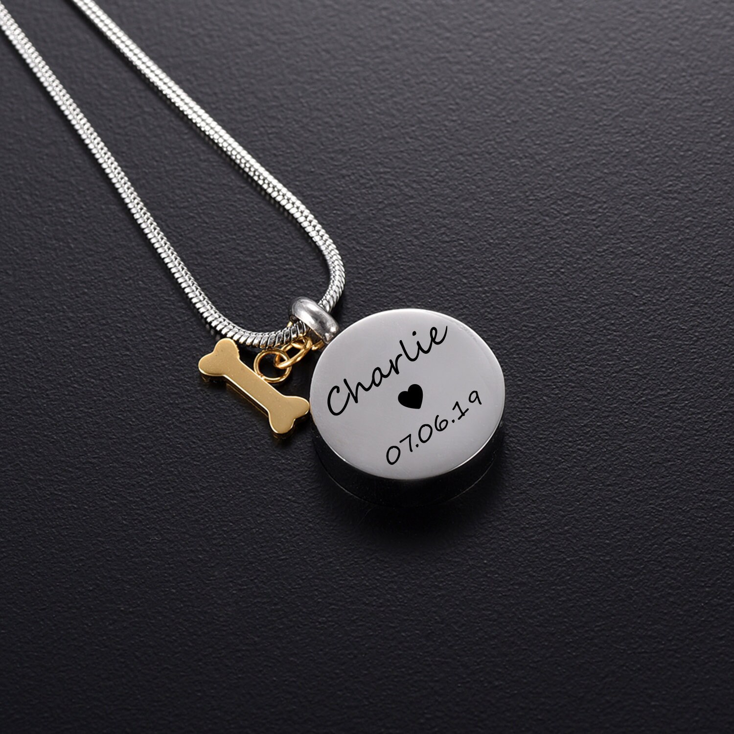 Personalized Dog Ashes Necklace Cremation Jewelry Custom Etsy