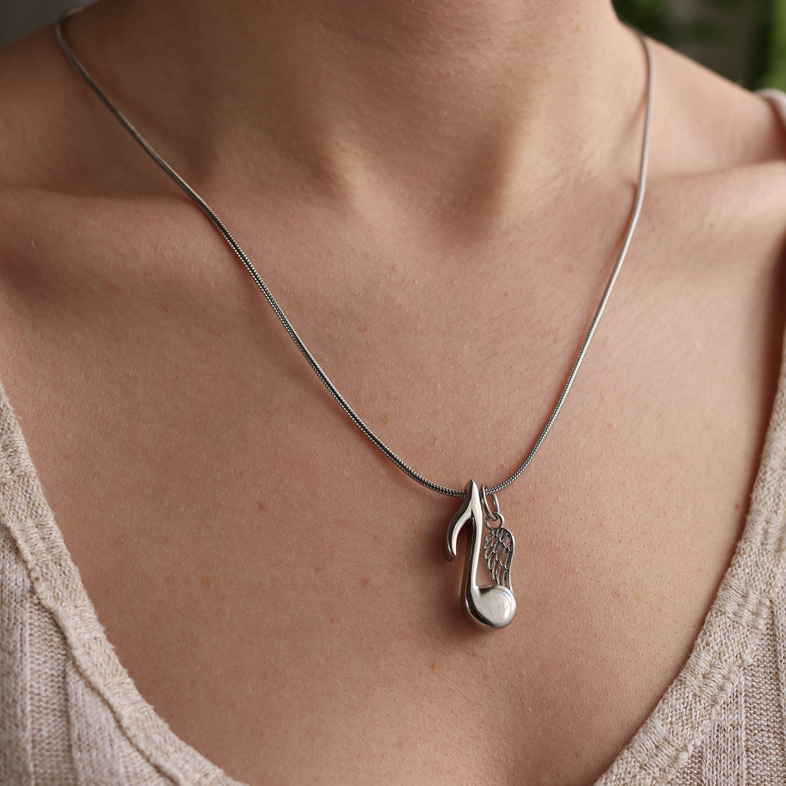 Personalized Music Note Cremation Jewelry Urn Necklace Etsy