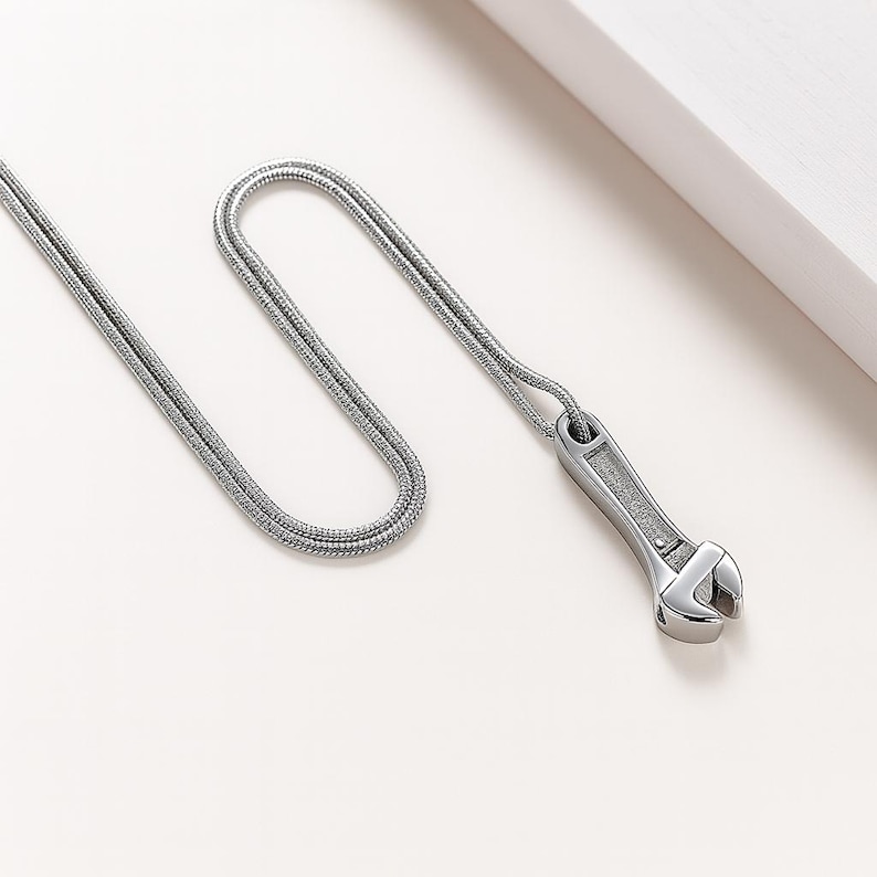 Cremation Jewelry Urn Necklace Ashes Necklace Cremation Jewelry For Men Personalized Wrench Ashes Keepsake - Includes Funnel Kit And Bag image 9