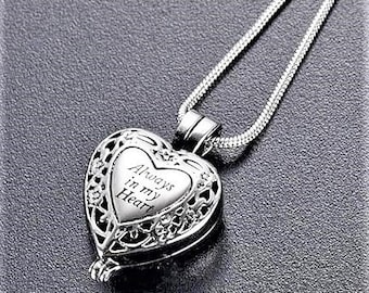 Locket Heart Urn Necklace For Human Ashes Custom Pet Urn Memorial Jewelry Cremation Jewelry • Free Funnel Kit