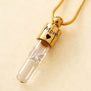 Hourglass Vial Necklace Cremation Jewelry Urn Necklace Urns for Human Ashes Necklace for Pet Hair Ashes Locket For Men for Women