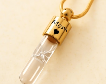 Hourglass Vial Necklace Cremation Jewelry Urn Necklace Urns for Human Ashes Necklace for Pet Hair Ashes Locket For Men for Women