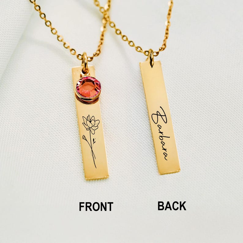 Personalized New Mom Necklace, Baby’s Birth Month Flower Jewelry, First Time Mom Gift, Birthday Gifts for Mom, Mothers Day Gift for Her image 2