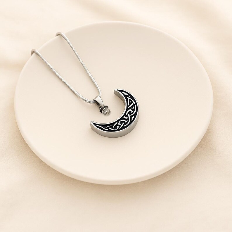 Vintage Moon Urn Necklace Cremation Jewelry Ashes Necklace for Human Ashes or Pet Ashes Cremation Necklace for Ashes Pet Ashes Necklace image 7