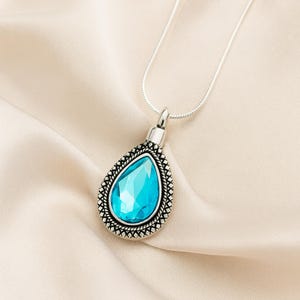 Colar com urna de cristal para cinzas humanas ou de animais de estimação, joia para mulheres, lembrança para cinzas de animais de estimação. imagem 7