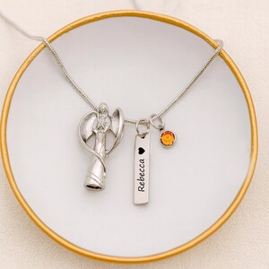 Cremation Jewelry For Ashes Human • Urns For Human Ashes • Mourning Jewelry • Urn Necklace • Memorial Jewelry • Guardian Angel Necklace SILVER