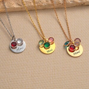 Personalized Mimi or Grandma Necklace with Custom Name - Grandkids Birthstone Jewelry Birthday Christmas Gifts for Yaya, Nanny, Nonna, Gigi image 5