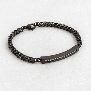 Joyería personalizada para cenizas humanas, pulsera para cenizas para hombres, pulsera para urna de cenizas, pulsera de cremación para papá y mamá. Negro