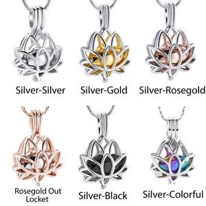 Cremation Jewelry Lotus Urn Necklace Pet Ashes Jewelry Pet Ashes Keepsake Necklace Urns for Human Ashes or Pet Urns - Large Capacity Urn image 6