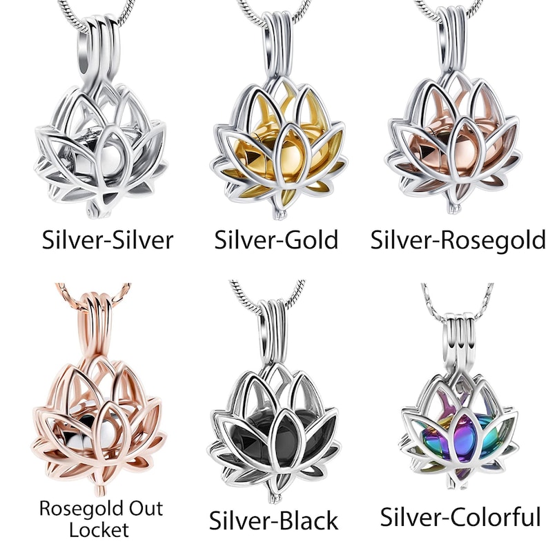 Cremation Jewelry Lotus Urn Necklace Pet Ashes Jewelry Pet Ashes Keepsake Necklace Urns for Human Ashes or Pet Urns - Large Capacity Urn image 6