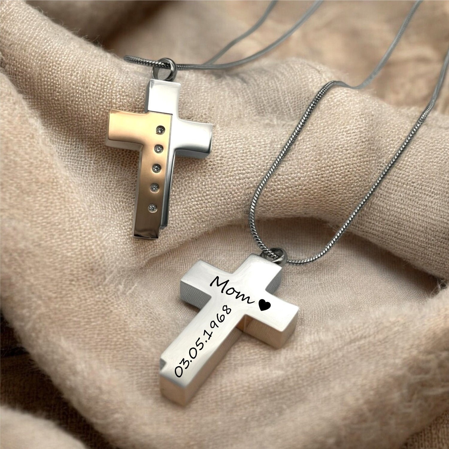 CACA LADY Cross Urn Necklace 925 Sterling Silver Cremation Jewelry With Funnel Filler Kit Ashes Necklace For Human Women Girl Pets