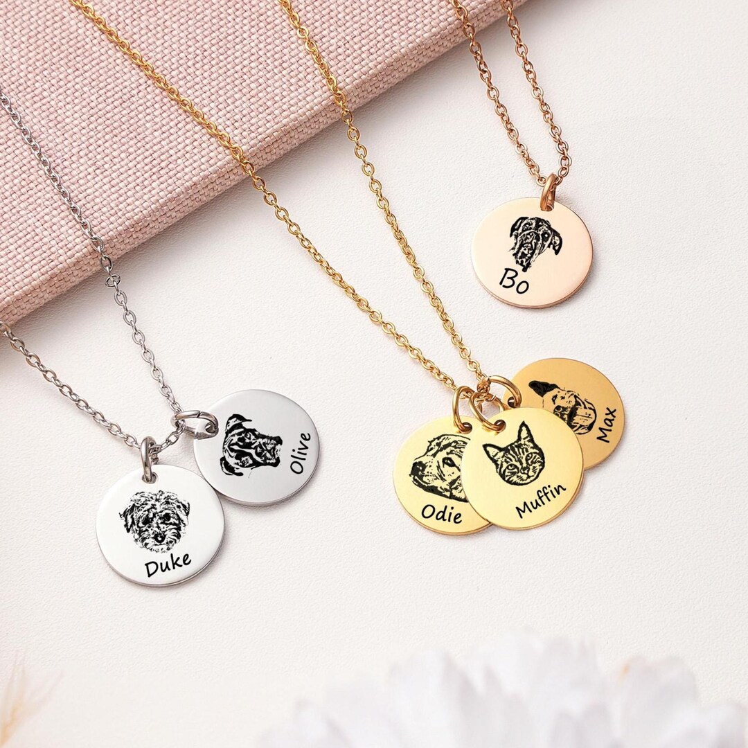 Pet Memorial Jewelry – Dog Photo or Portrait Necklace, Pet Loss Gift ...