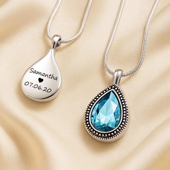 Cremation Jewelry Crystal Urn Necklace For Human Ashes Necklace, Urns for Human Ashes or Pet Ashes Jewelry For Women, Pet Ashes Keepsake