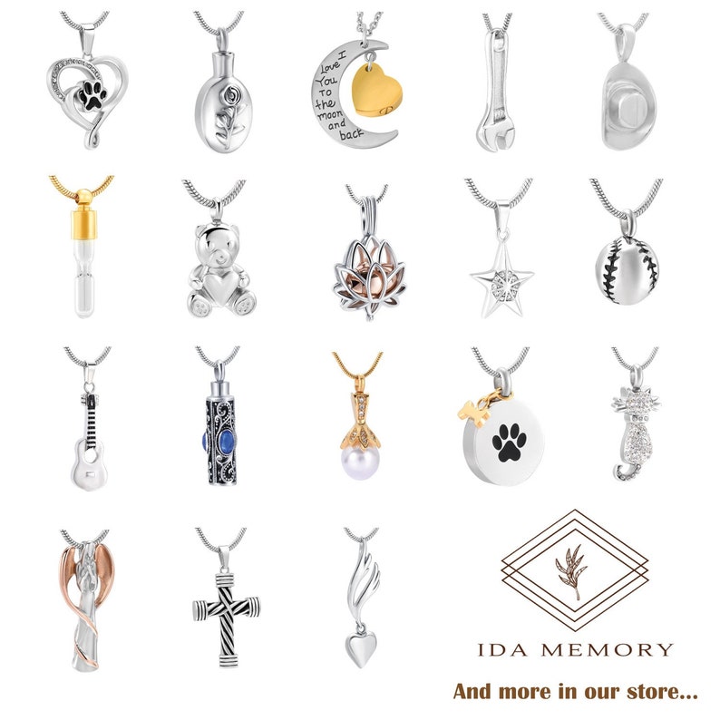 Personalized Guitar Urn Necklace \u2022 Cremation Jewelry for Ashes \u2022 Custom Musician Memorial Necklace \u2022 With Free Funnel Kit \u2022 A11