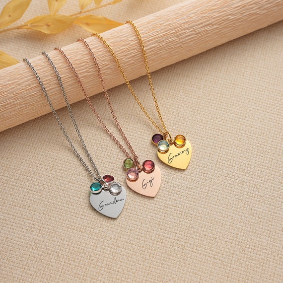 Pendant Necklace Grandma Grandchildren Jewelry Grandma Necklace