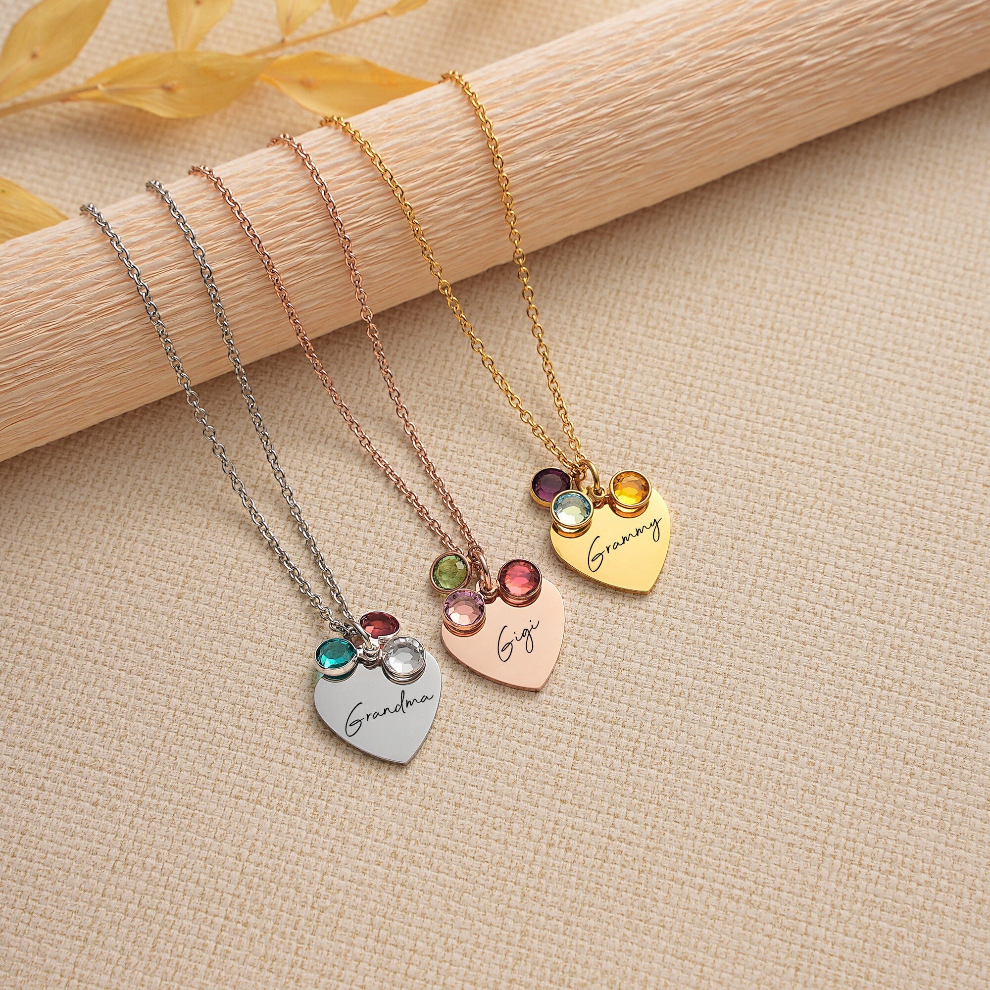 Grandma Necklace, Gigi or Grammy Jewelry with Grandkids Birthstones, Gifts for Nana or Grandma, Birthday Gift, Gigi or Grammy Christmas Gift