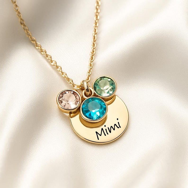Personalized Mimi or Grandma Necklace with Custom Name - Grandkids Birthstone Jewelry Birthday Christmas Gifts for Yaya, Nanny, Nonna, Gigi image 6