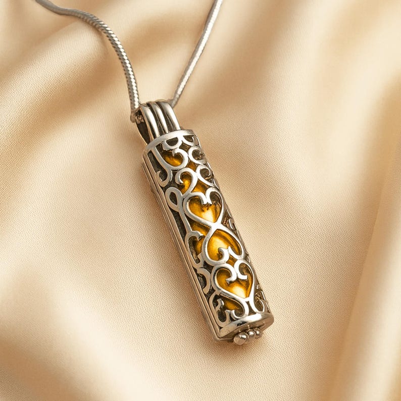 Cremation Jewelry Urn Necklace for Ashes Necklace - Dog Urn, Cat Urn, Urns For Human Ashes Personalized Necklaces for Ashes For Women or Men Gold