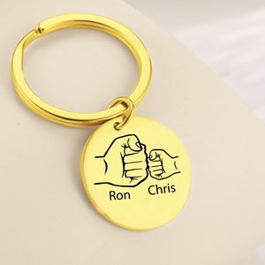 Step Dad Christmas Gift Keychain for Step Dad, Personalize Bonus Dad Gift with Kids Names form Wife, Unique Mothers Day Gifts from Kids