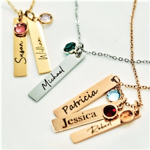 Mom Necklace with Kids Names, Grandma Necklace with Grandkids Names Multi Name necklace, double Name Necklace, Triple Name Necklace for Mom