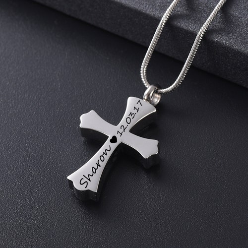 Cross Urn Necklace Ash Holder Cremation Jewelry for Men Etsy