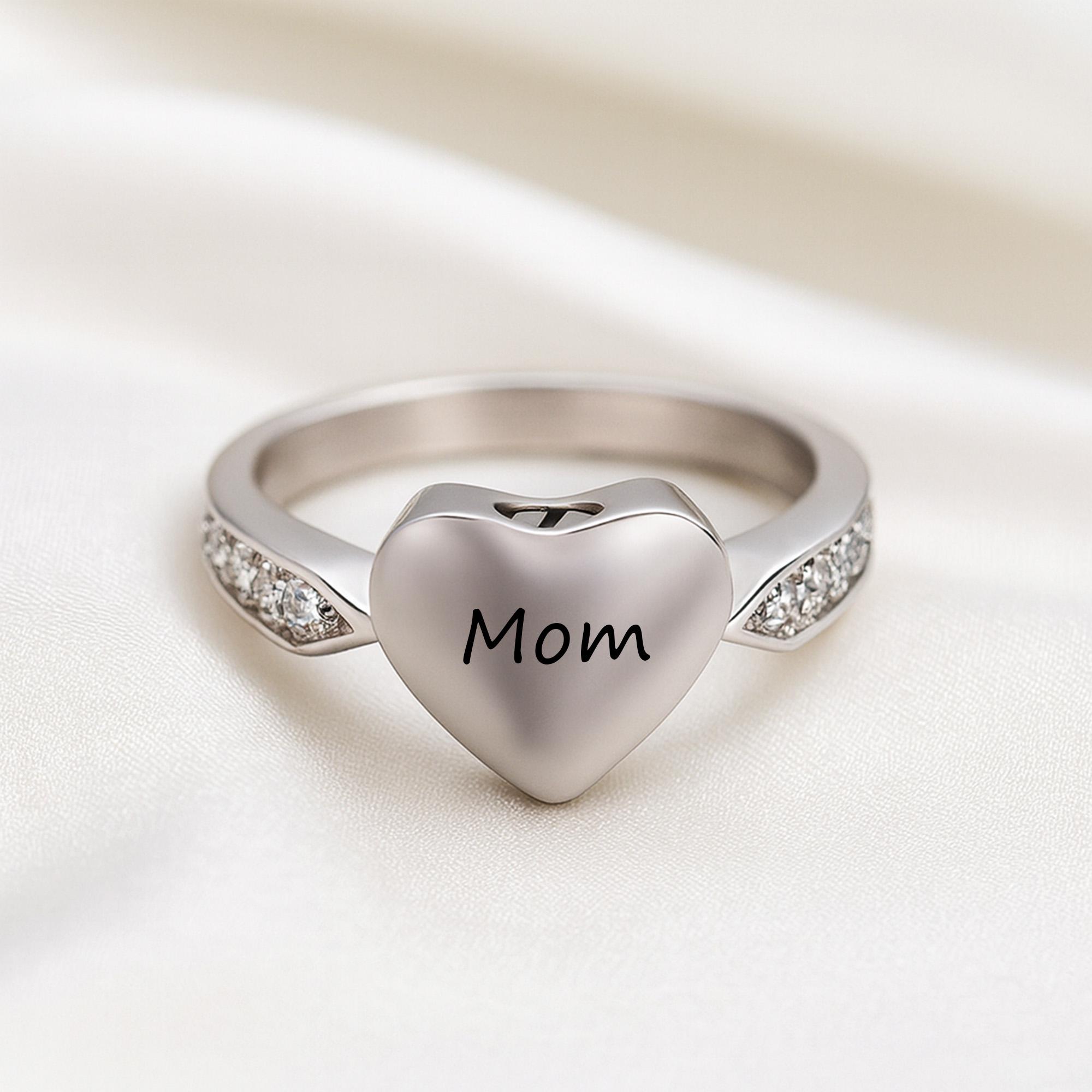 Heart Shaped Urn Ring - Stainless Steel Cremation Jewelry For Ashes, Memorial Keepsake Ring - View #9